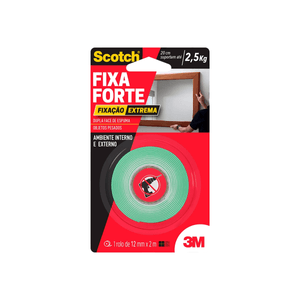 Fita Dupla Face de Espuma Fixa Forte 12mmx2m