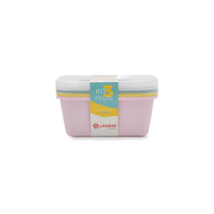 Kit de Potes Retangulares com Tampa 3 Unidades Organiza 1270ml Sortido
