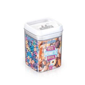 Pote Plástico Hermético Crystal 1,7l Injeplastec