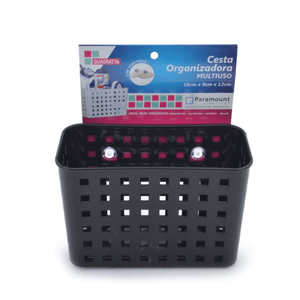 Cesta Organizadora Multiuso com Ventosa 18x9x12cm Cores Sortidas