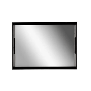Bandeja Com Espelho Luxo Preta 20x25cm