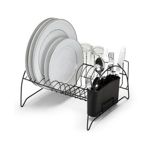 Escorredor de Louças Fan com Porta-Copos Preto - Arthi