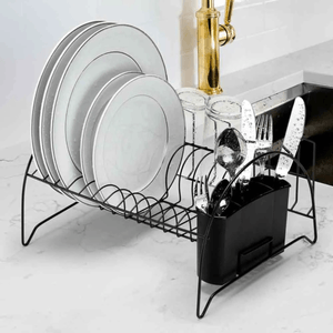 Escorredor de Louças Fan com Porta-Copos Preto - Arthi