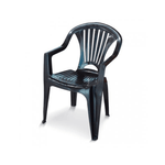 Kit Mesa Plástica Quadrada com 4 Cadeiras Poltrona Preta Arqplast-1762205564546