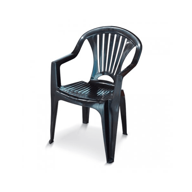 Kit Mesa Plástica Quadrada com 4 Cadeiras Poltrona Preta Arqplast-1762205564546