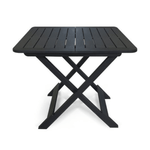 Kit de Mesa com 4 Cadeiras Plásticas Dobráveis Pretas-1762205727704