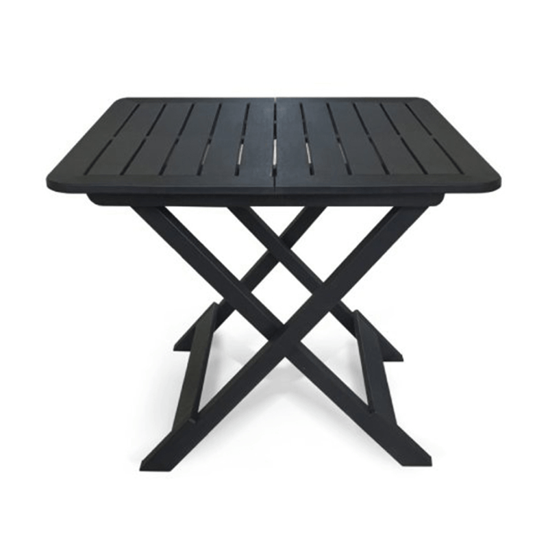 Kit de Mesa com 4 Cadeiras Plásticas Dobráveis Pretas-1762205727704