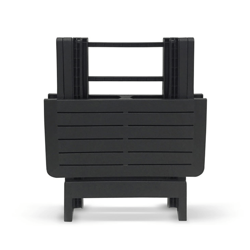 Kit de Mesa com 4 Cadeiras Plásticas Dobráveis Pretas-1762205752625