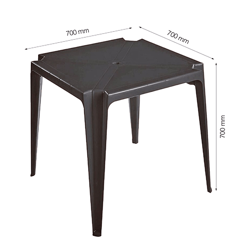 Kit com 2 Mesas Plásticas Monobloco Quadradas Pretas-1762206745937