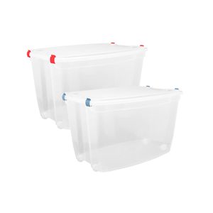 Kit 2 Caixas Organizadoras com Rodízio Alta 78L