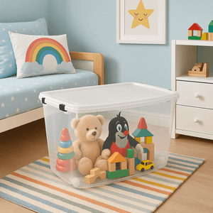 Kit 5 Caixas Organizadoras com Rodízio Alta 78L