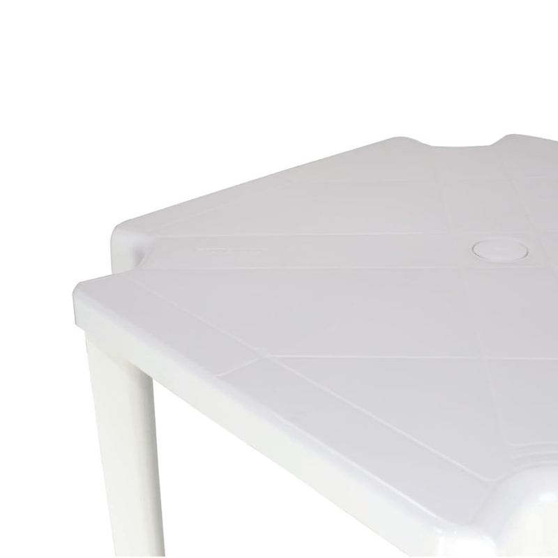 Kit 4 Cadeiras Bistrô e 1 Mesa Plástica Quadrada Branca Tramontina-1762355774824