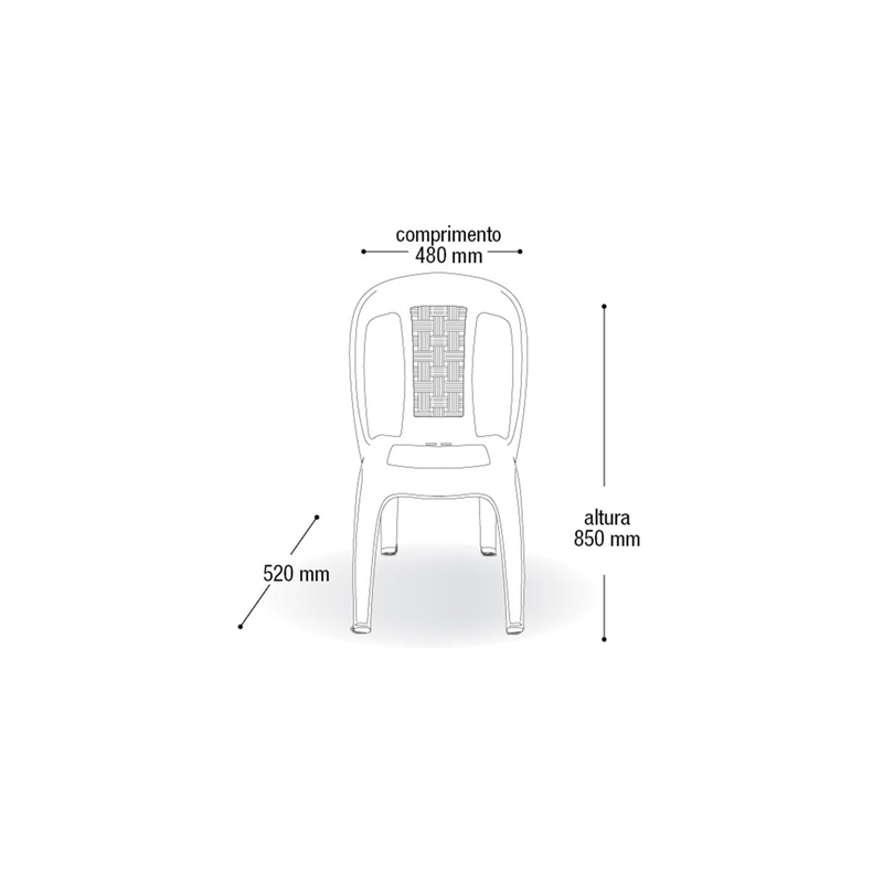Kit 4 Cadeiras Plásticas Vime Bistrô Preta Empilhável-1762356730781