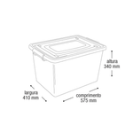 Kit 2 Caixas Organizadoras com Tampa e Trava 56 Litros Preta-1762371666889