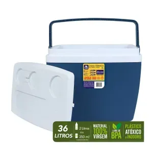 Caixa Térmica com Alça 36 Litros Azul - Bel