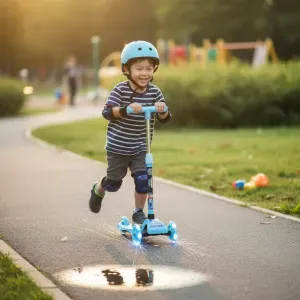 Patinete Infantil 3 Rodas com Luzes Azul