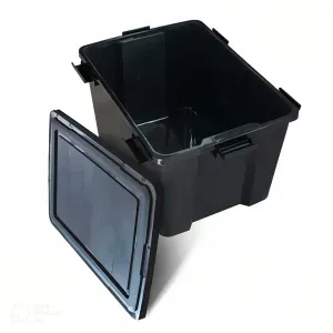 Caixa Organizadora Container Multiuso com Tampa e Trava 80L Preta