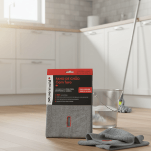 Pano de Chão com Furo Microfibra  60×50cm Cinza - Powermaid