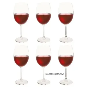 Kit com 6 Taças de Vinho Crystal Bohemia Gastro 580ml