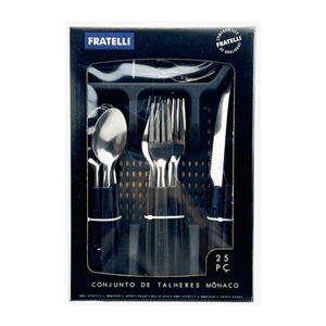 Jogo de Talheres Mônaco 25 Peças Preto - Fratelli