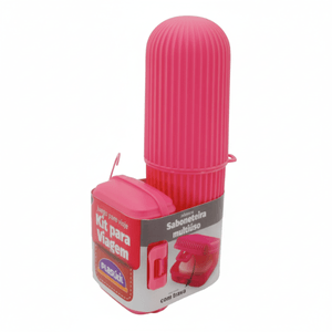 Kit de Viagem Estojo + Saboneteira Multiuso Plasútil - Cores Sortidas