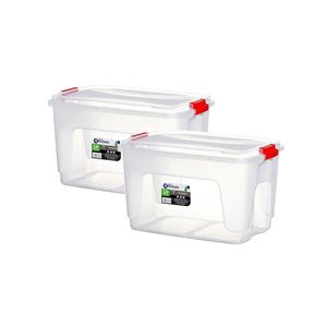Kit 2 Caixas Organizadoras Transparentes 50 Litros