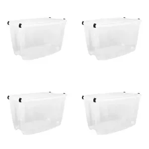 Kit 4 Caixas Organizadoras com Rodízio Alta 78L