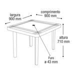 Kit 4 Cadeiras Adulto Vime Bistrô e 1 Mesa Plástica Quadrada Desmontável Preta-1764095870482