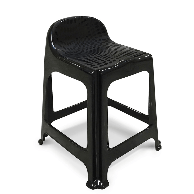 Kit 4 Banquetas com Encosto Preta-1764098441603